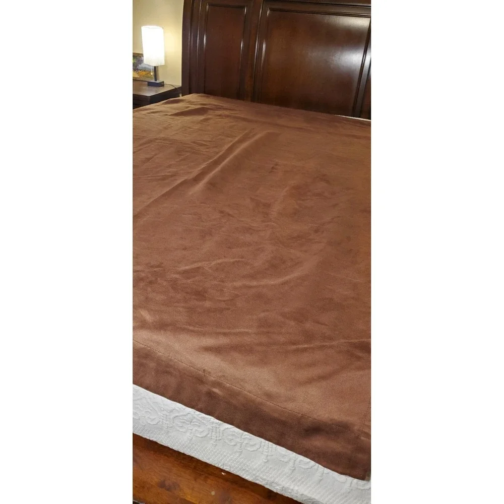 Woolrich‎ Faux Suade Curtain 1 Panel Brown Lined Top Rod Sleeve